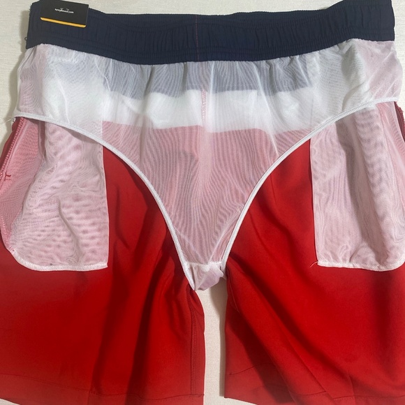 SPEEDO Men's Navy White Red Swim Trunks w UFP50+ Sun Protection Size XXL - Picture 10 of 10